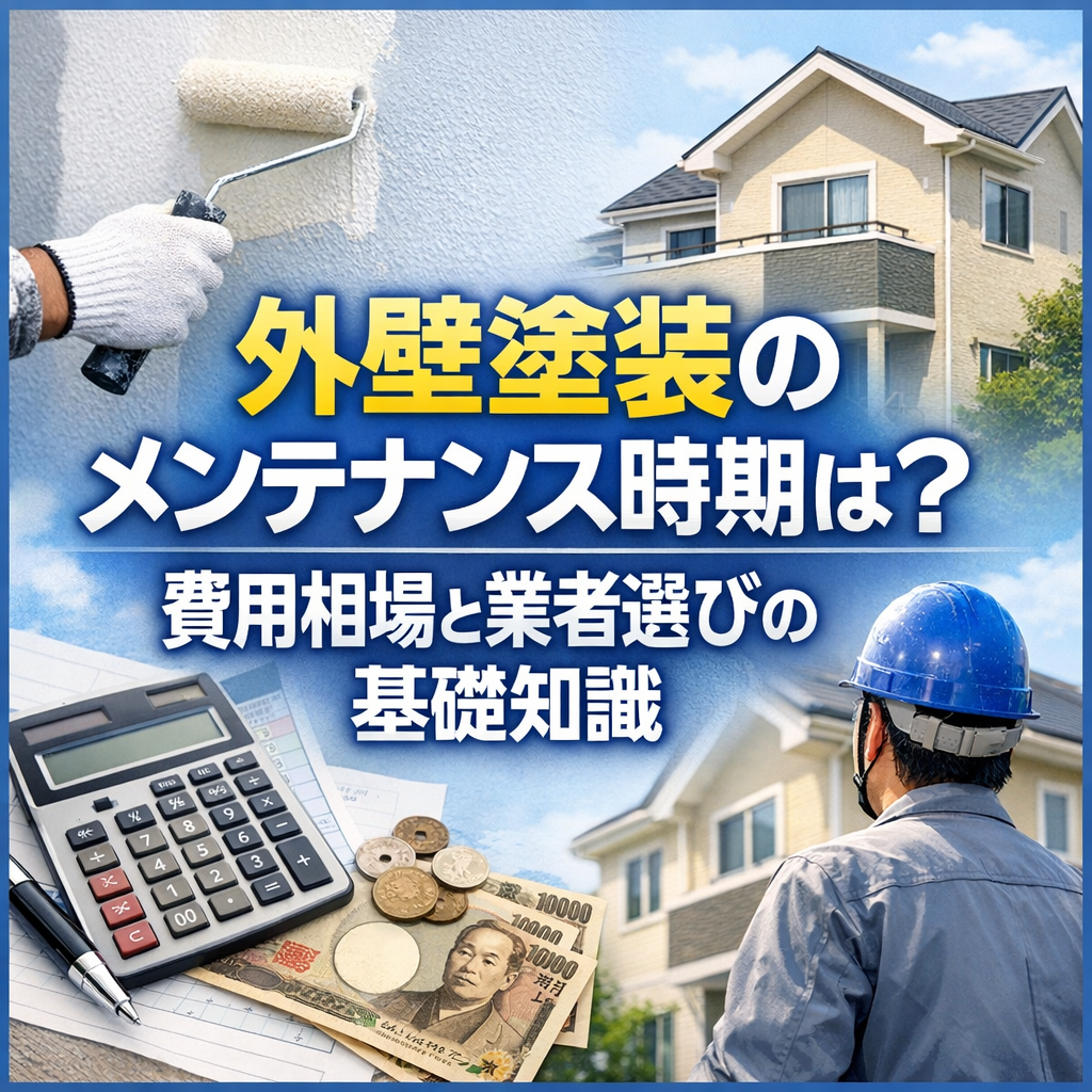 外壁塗装のメンテナンス時期は？費用相場と業者選びの基礎知識