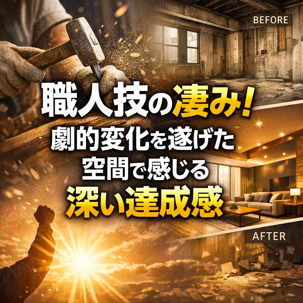 職人技の凄み！劇的変化を遂げた空間で感じる深い達成感