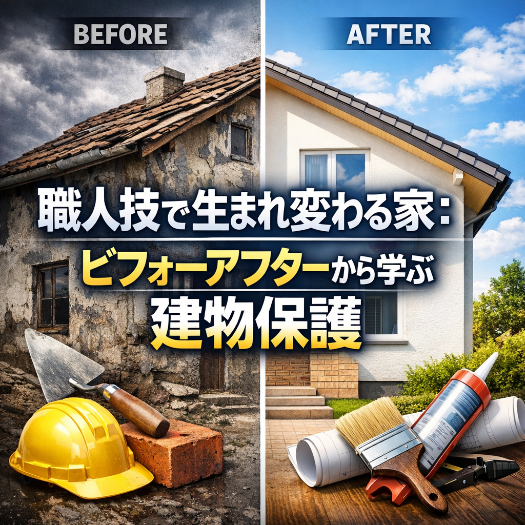 職人技で生まれ変わる家：ビフォーアフターから学ぶ建物保護
