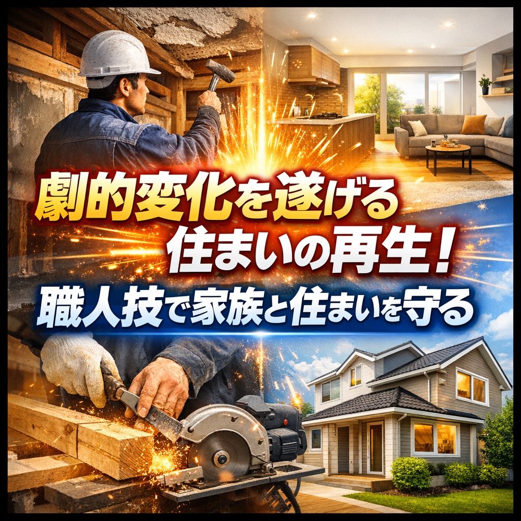 劇的変化を遂げる住まいの再生！職人技で家族と住まいを守る