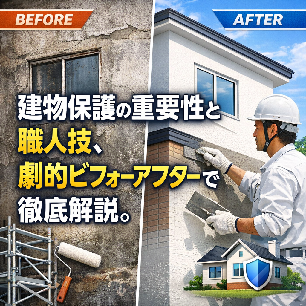 建物保護の重要性と職人技、劇的ビフォーアフターで徹底解説。